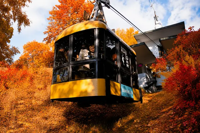 The Sigulda cable car crossing the Gauja valley today